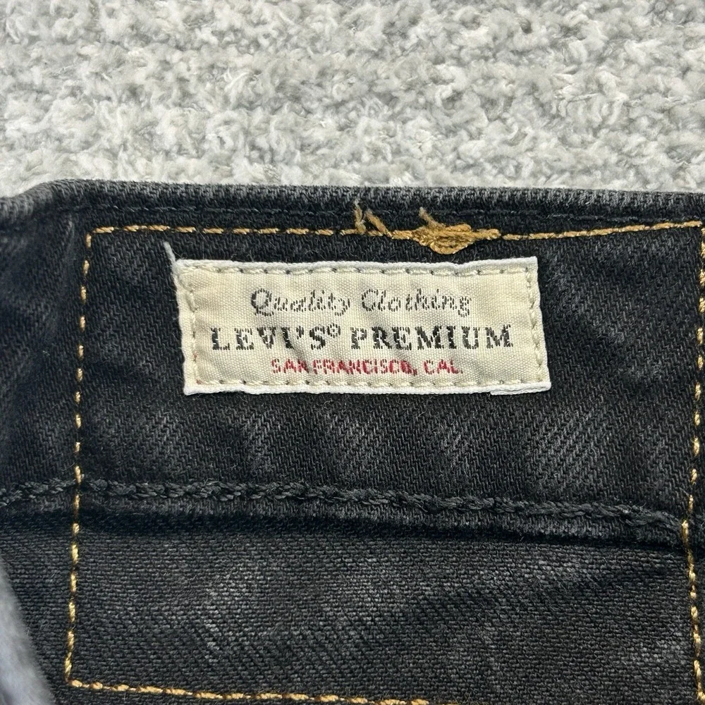 Levi's Premium 511 Jeans Mens 36x32 (36x31) Big E Black Slim Fit Stretch Denim